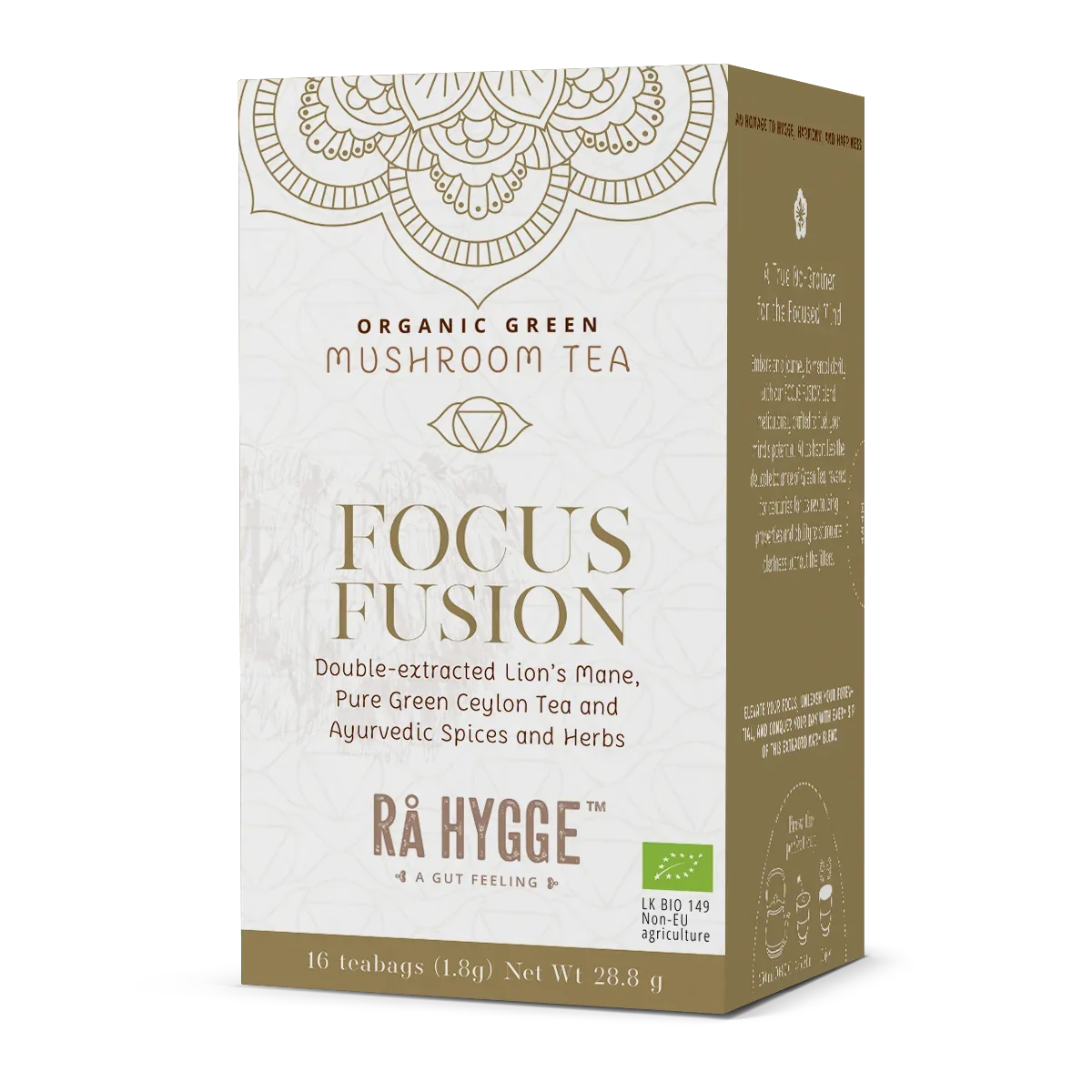 Focus Fusion - Organic Green Tea & Herbs w. Lions Mane Mushrooms- 16 Tea Bags 1.8g (29g)